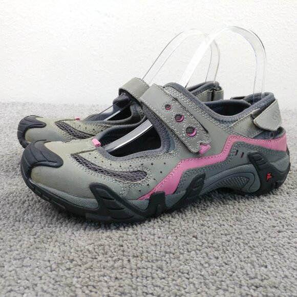 ECCO Receptor Mary Jane Flat Strap Sandals Womens Size 38 EU Shoes Gray Purple - Picture 1 of 10